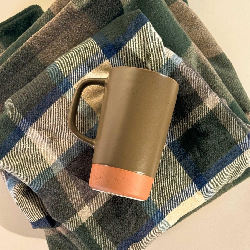 MORA CERAMICS HIT PAUSE Mora Ceramics Large Tea Mug with Loose Leaf Infuser and Ceramic Lid, 18 oz, Portable, Microwave and Dishwasher Safe, Tall Coffee Cup - Rustic Matte Ceramic Glaze, Modern Herbal Tea Strainer, Olive - Image 5