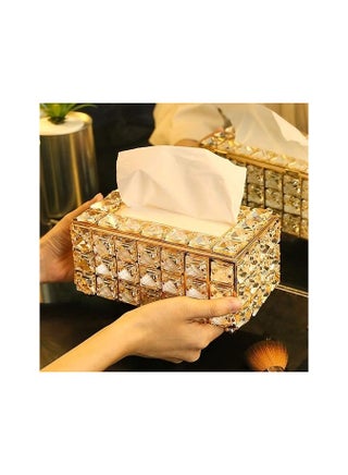 Crystal Tissue Box with Artificial Paper Holder for Home Decor Clear/Gold 19 x 11 x 10cm - pzsku/Z2F3FC8B5088BD610D2D5Z/45/_/1728487366/02d653d5-3e00-401d-a6d1-b1a52c859ac3
