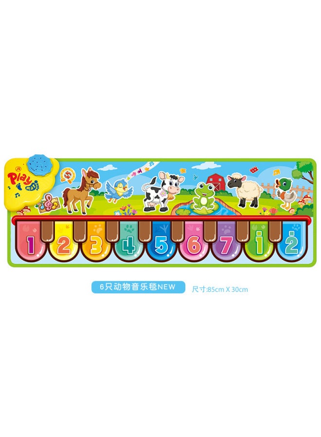 YF Children's Music Piano Blanket Parent-child Interactive Toys Six Animal Games Dance Blanket Gifts Manufacturers Direct - Image 1