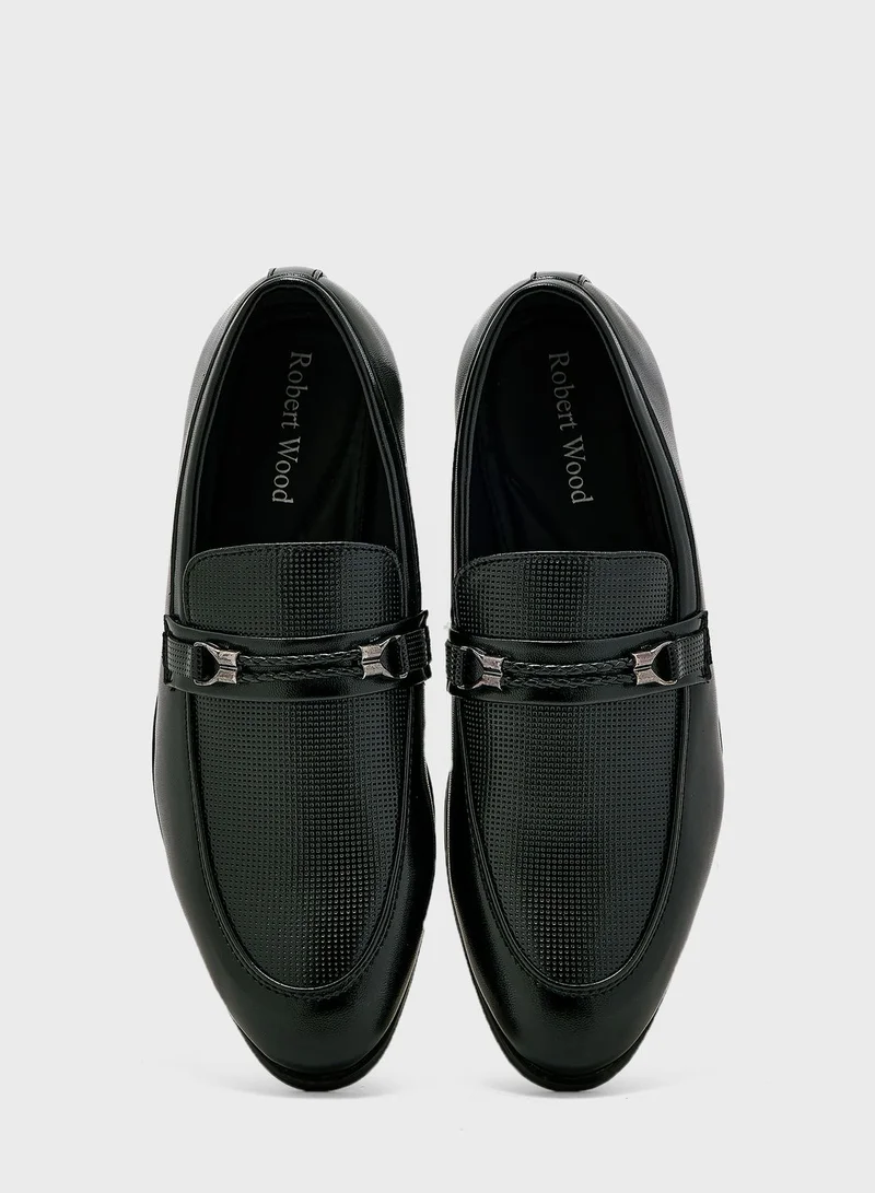Robert Wood Perforation Detail Formal Slip Ons