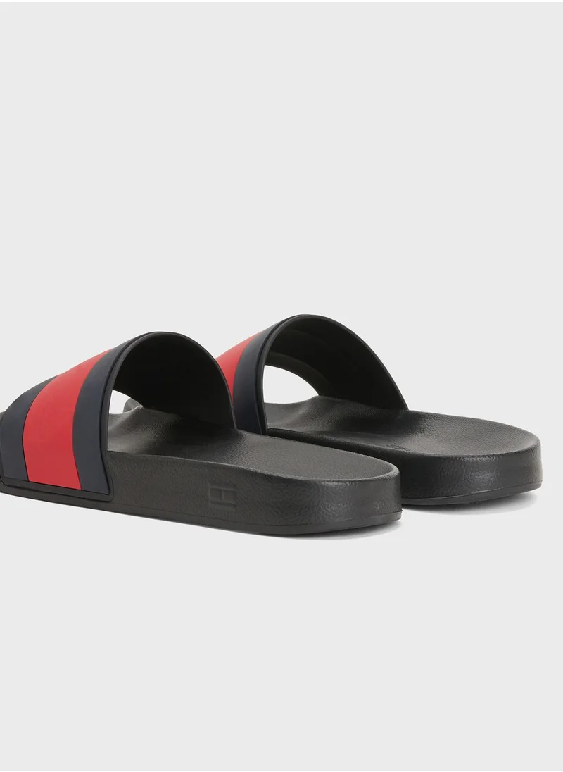 TOMMY HILFIGER RUBBER FLAG POOL SLIDES