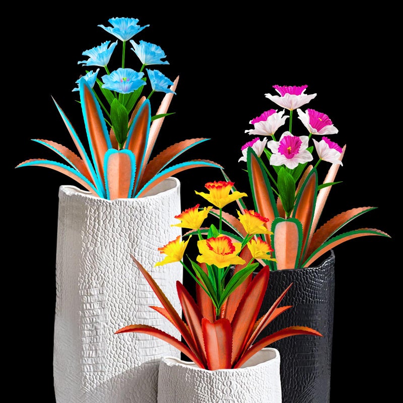 TOMBABY Huge Metal Agave Plants Outdoor Decoration Outdoor Garden Decorated with Flowers Mexican Yard Art Plant Garden Gift (Yellow 2 Pack) - Image 5
