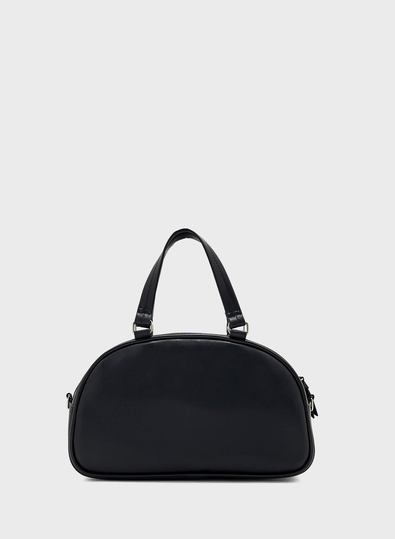Ginger Zip Detail Bowler Satchel Bag - Image 2