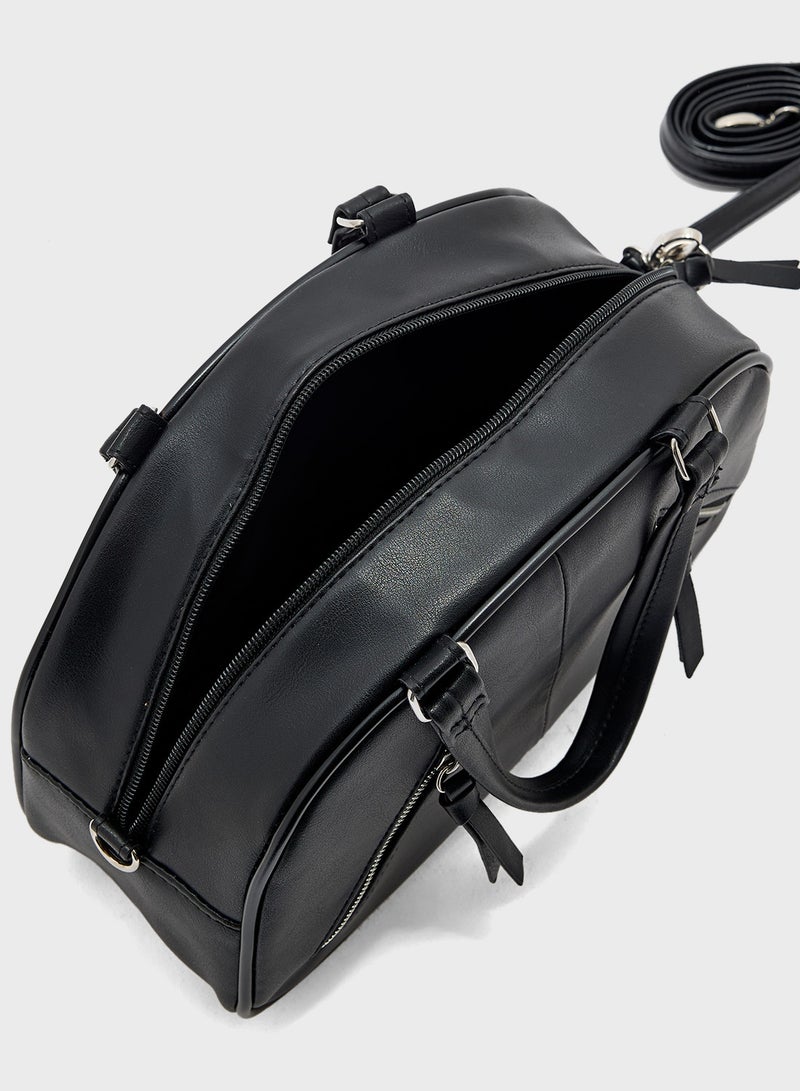 Ginger Zip Detail Bowler Satchel Bag - Image 5