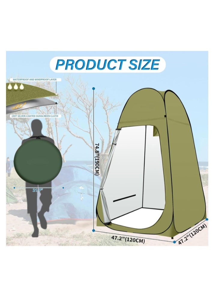 OUUTMEE Portable Folding Toilet Tent, Outdoor Changing Clothes Tent, Outdoor Privacy Tent, Pop-up Shower Tent, Beach Dressing Room with Carry Bag, Suitable for Shower/Toilet/Camping/Beach - Image 3