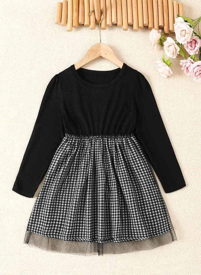 تايك تو فستان بقصة واسعة كاروهات