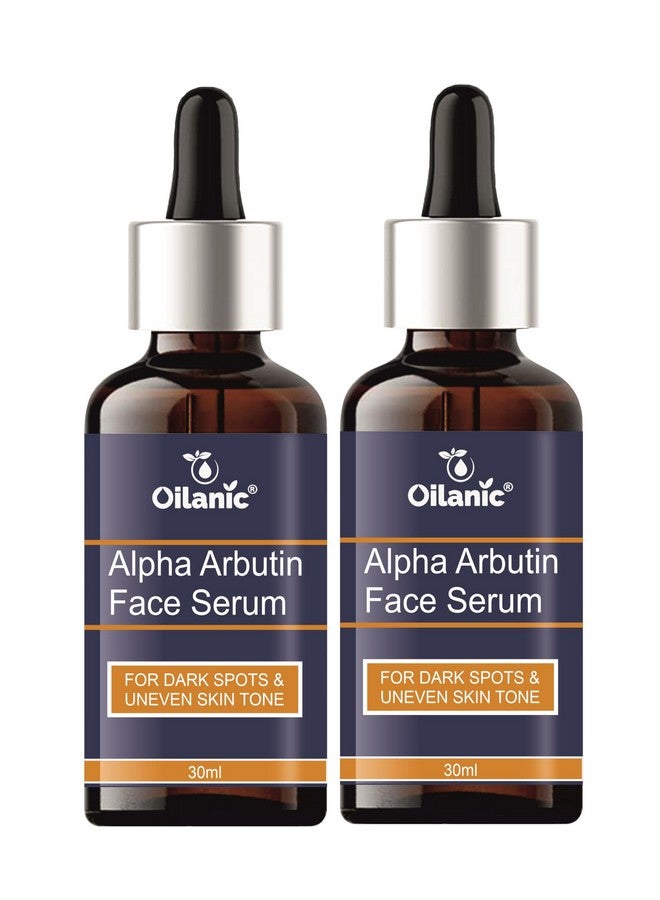 Oilanic Alpha Arbutin Face Serum for Glowing Skin (Pack of 2, Each 30 ml)|Helps Reduce Dark Spots Gentle Daily Care for Brighter Looking Skin Suitable for All Skin Types Ideal for Men and Women - Image 1