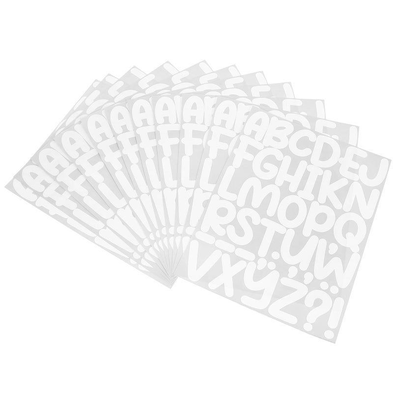 White 2 Inch Vinyl Waterproof Alphabet Number Stickers 12 Pack For Crafts Water Bottles Notebooks - Image 2