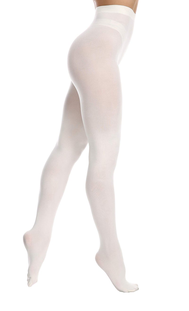 EVERSWE Women's 80 Den Soft Opaque Tights, Women's Tights (S/M, Cream) - Image 1