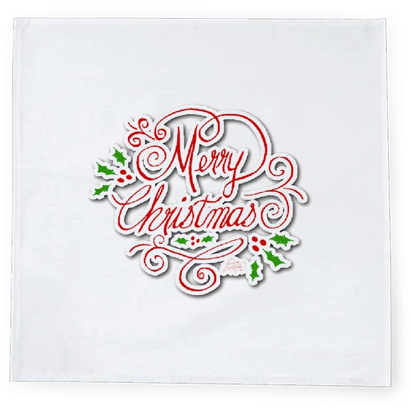 Khakee 6 Pcs Christmas Theme Silk Table Napkins 10x 10 for Xmas Decoration Christmas OrnamentsChristmas Giftxmas21565 - Image 3