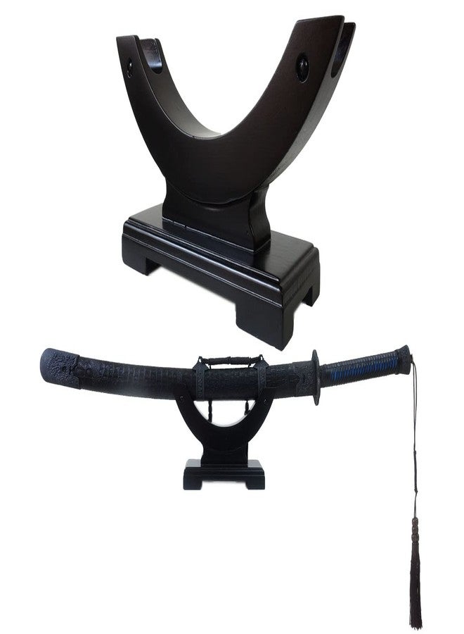 MANNIFEN Solid Wood One-Layer Desktop Samurai Sword Hanger Display Holder, for Katana, Wakizashi, Tanto Sword Weapon Rack - Image 1