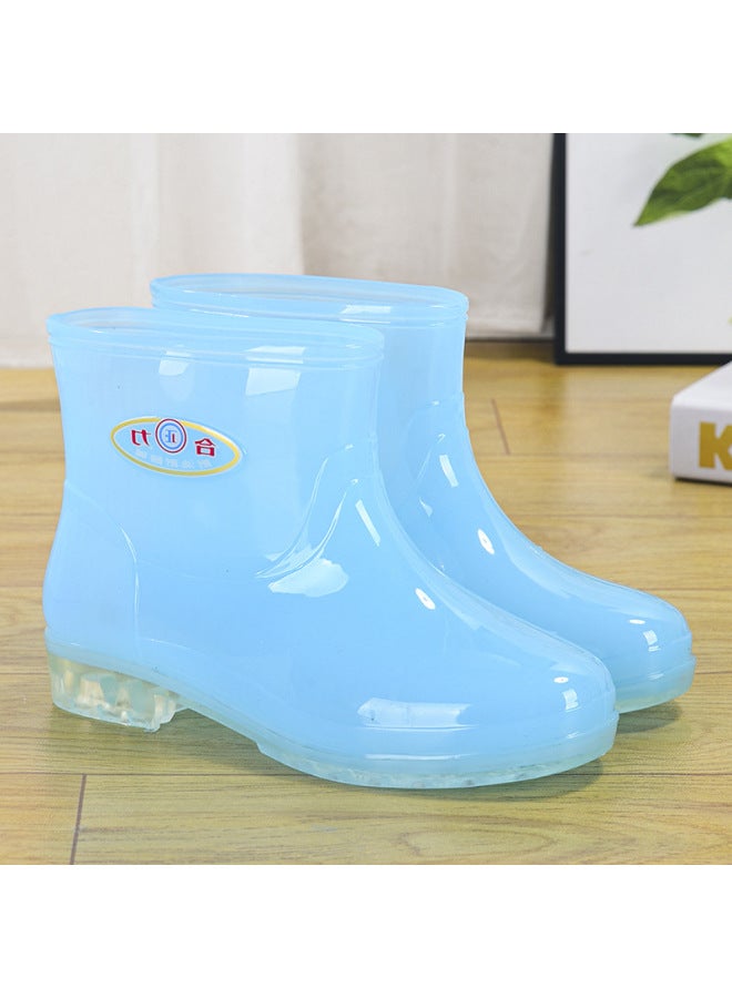 Fashion Jelly Rain Boots For Women, Non-slip Short-tube Rubber Shoes, Rain Boots, Summer Rubber Boots, Transparent Mid-tube Kitchen Waterproof Shoes
