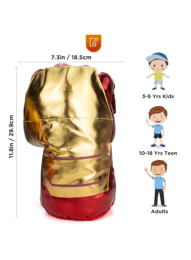1 Pair Children's Plush Boxing Glove,Fist Hand Smash Gloves Kids Cosplay for Boy Girl Christmas Halloween Birthday Supplies Halloween Costume (Gold) - Image 2