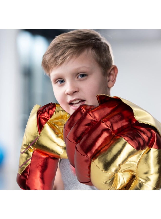 1 Pair Children's Plush Boxing Glove,Fist Hand Smash Gloves Kids Cosplay for Boy Girl Christmas Halloween Birthday Supplies Halloween Costume (Gold) - Image 5