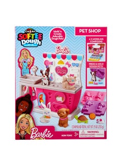 Cra-Z-Art Cra-Z-Art Barbie Softee Dough Pet Shop Playset with Grooming Salon, 6 Colors Modeling Compound, Press & Mold Pets, Ages 3 and Up 