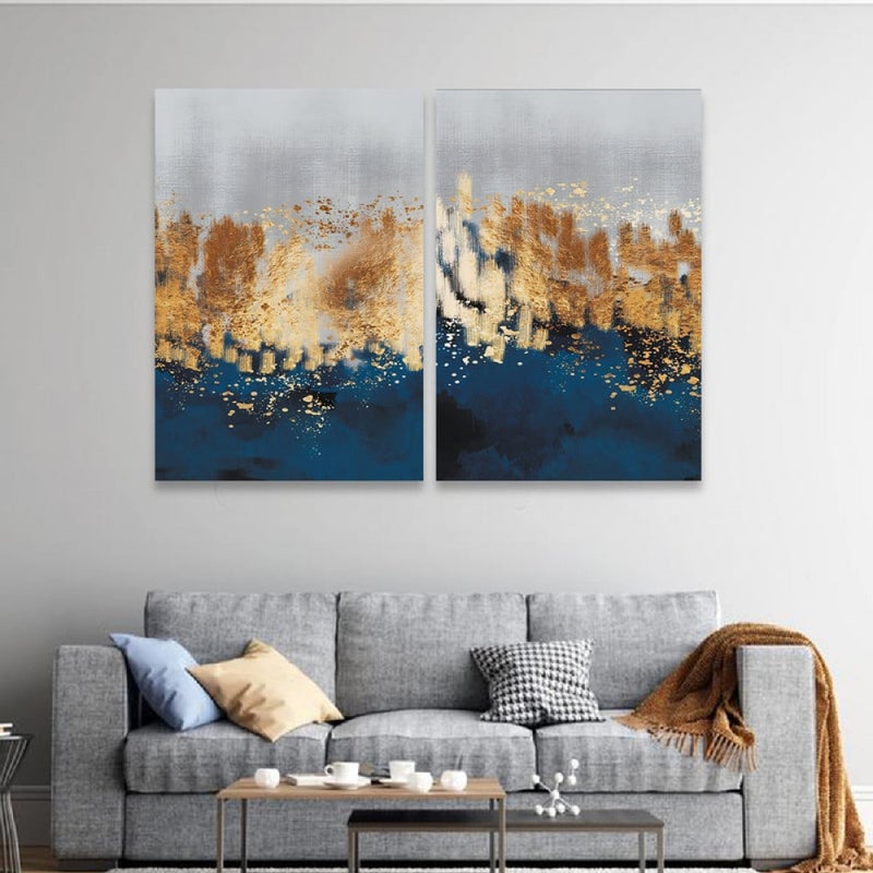 Marktna A double canvas painting with a modern design, total size 80 x 60 cm - Image 1