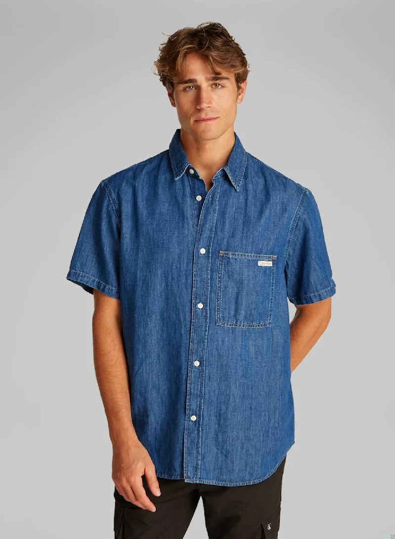 Regular Short Sleeve Denim Shirt