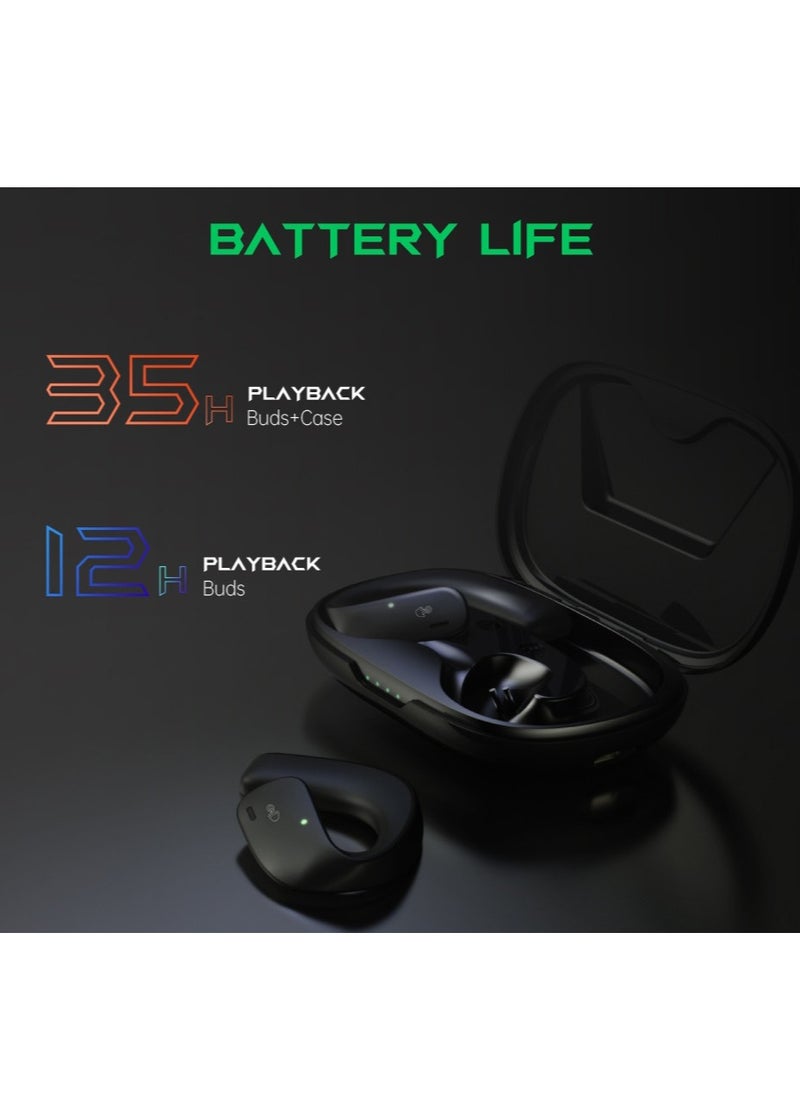 BLACK SHARK - Comfortable Immersive Earphone With Open Ear Wireless Design, 35H Long Battery Life,5.3 Bluetooth Connectivity and IPX67 Water Resistance T20- Orange/Blue - Image 1