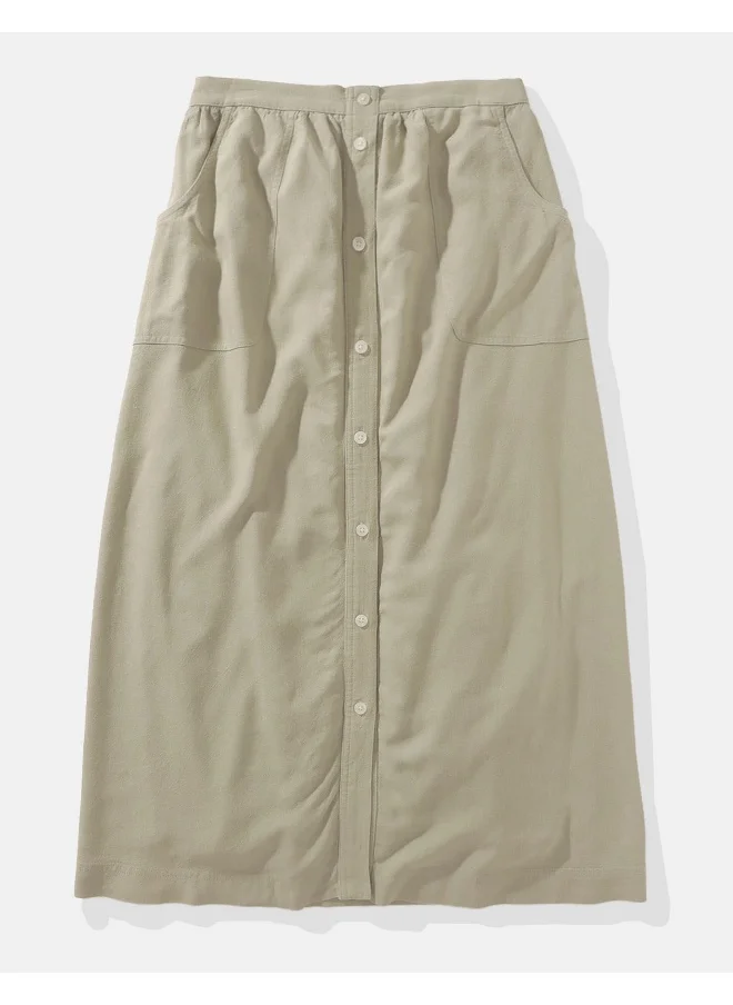 American Eagle High Waist Front Button Skirt