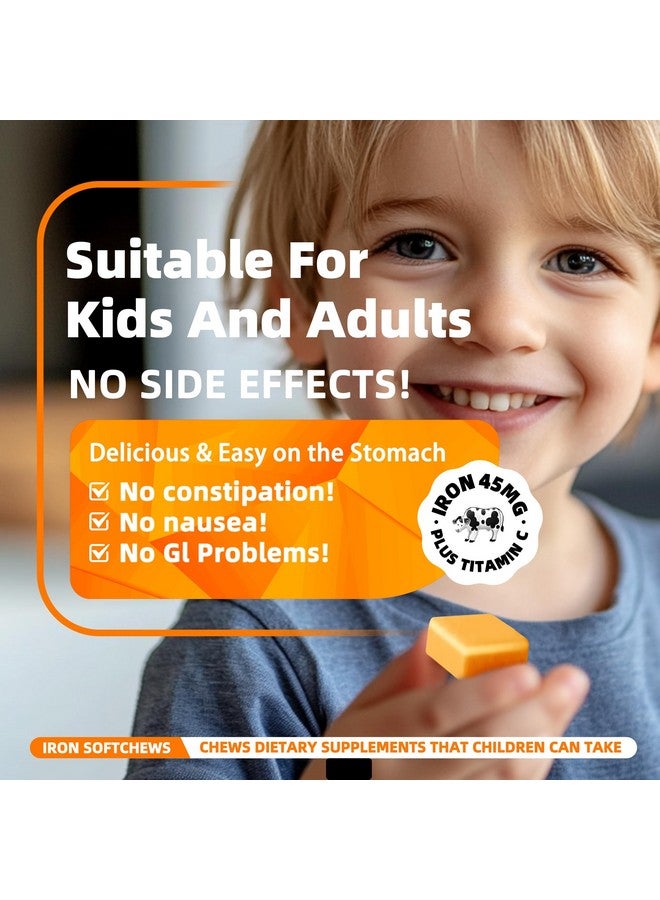 Natures Aid Chewable Iron Supplement for Women & Men and Kids - Orange Flavor, Iron Vitamin C Soft Chew for Max Absorption, Iron as Ferrous Fumarate, Ideal for Iron Deficiency, 2 Month Supply - Image 3