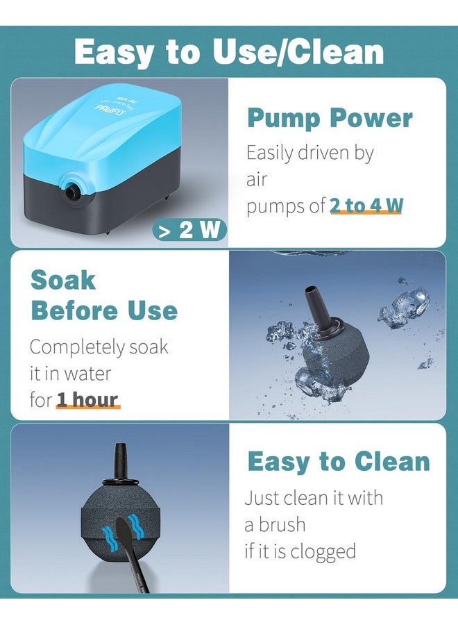 Pawfly Aquarium 1.2 Inch Air Stone Ball Bubble Diffuser Release Tool for Air Pumps Fish Tanks Small Buckets and Koi Ponds, 6 Pack - Image 3