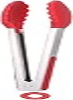 Rustomart best quality large silicone grabbing tong, made in china red and silver