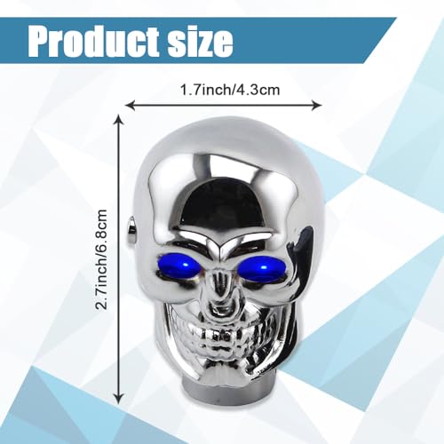 ASUBHA Skull Shifter Knob, Personalized Skull Shifter Head with Adjustable LED Double Eyelet Decorations, Gear Knob Head Universal Car Interior Accessories Fit Most Manual Automatic Car Truck SUV - Image 2