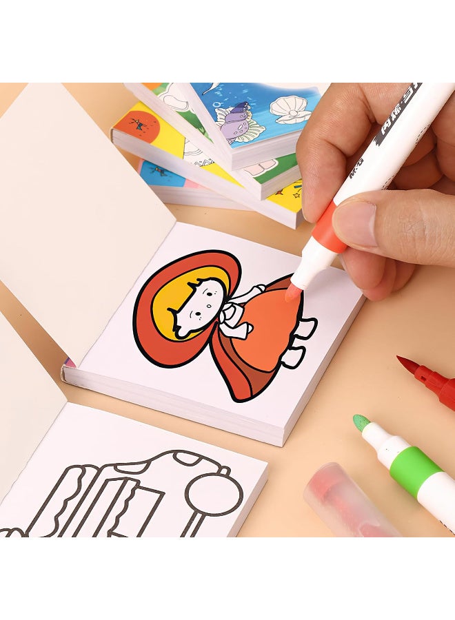 TFiOXL 6Pcs Mini Coloring Books for Kids Ages 3+, 3x3 Inches Pocket Size Coloring Books for Classroom Activity Travel Stress & Anxiety Relief (300 Pages) - Image 3