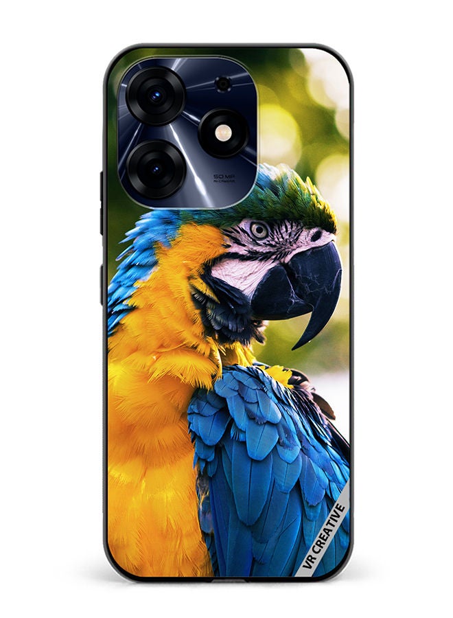 VR CREATIVE Protective Case Cover For Tecno Spark 10 Pro Yellow Blue Parrot Design Multicolour - Image 1