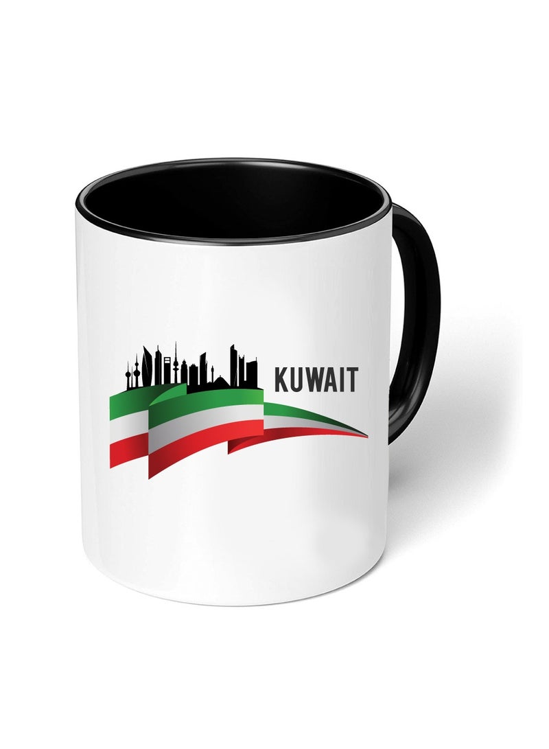 Kuwait National Day Sleek and Stylish Two-Tone Ceramic Coffee Mug - Kuwait Skyline Mug - Perfect for Kuwait National Day - 11 Oz - Image 1