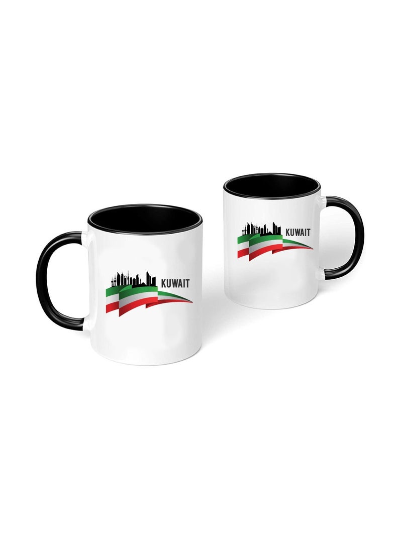 Kuwait National Day Sleek and Stylish Two-Tone Ceramic Coffee Mug - Kuwait Skyline Mug - Perfect for Kuwait National Day - 11 Oz - Image 2