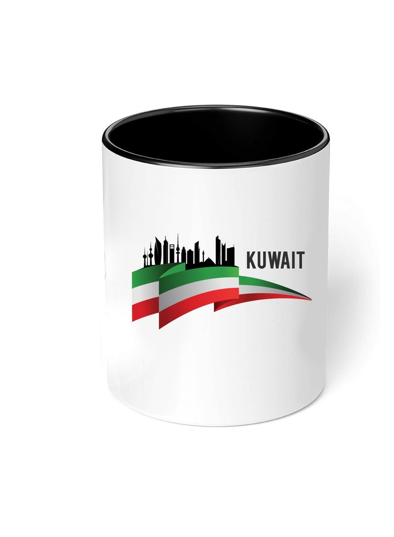 Kuwait National Day Sleek and Stylish Two-Tone Ceramic Coffee Mug - Kuwait Skyline Mug - Perfect for Kuwait National Day - 11 Oz - Image 4