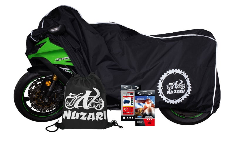 Nuzari Premium Motorcycle Accessories - Motorcycle Covers Waterproof Outdoor Storage - Powersports Vehicle Covers - Dirt Bike Motorcycle Cover for Adult Bikes - 250cc Scooter Cover, Reflective tarp M - Image 3