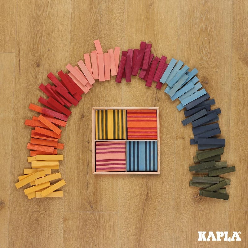 KAPLA 100 Octocolor Case - Wooden Construction Set 100 Colored Building Planks - Image 2