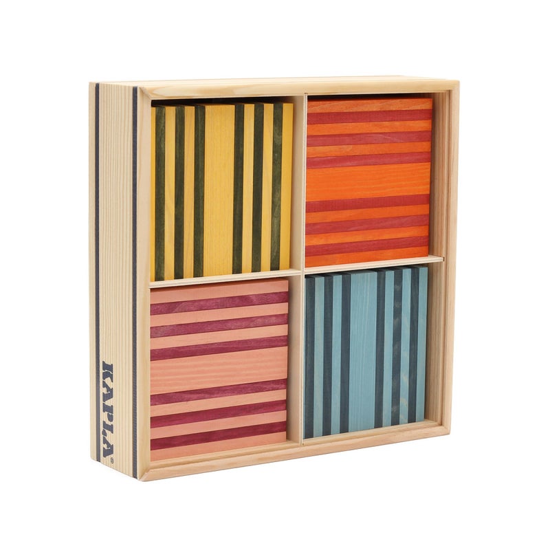 KAPLA 100 Octocolor Case - Wooden Construction Set 100 Colored Building Planks - Image 1