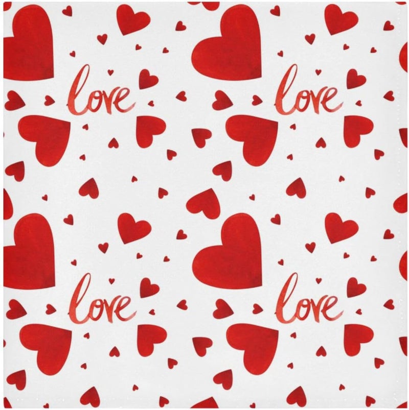 YETTASBIN Valentines Day Heart Cloth Napkins Set of 4 Reusable Washable Oversized Table Napkins for Family Wedding Dinner Party Home Decor 20 Inch - Image 5