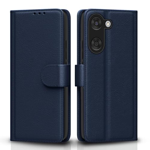 Pikkme Flip Cover for Oneplus Nord CE5 5G Leather Finish | Inside TPU with Card Pockets | Wallet Stand and Shock Proof | Complete Protection Flip Case(Blue) - Image 1
