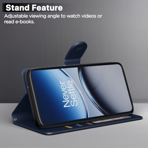 Pikkme Flip Cover for Oneplus Nord CE5 5G Leather Finish | Inside TPU with Card Pockets | Wallet Stand and Shock Proof | Complete Protection Flip Case(Blue) - Image 3