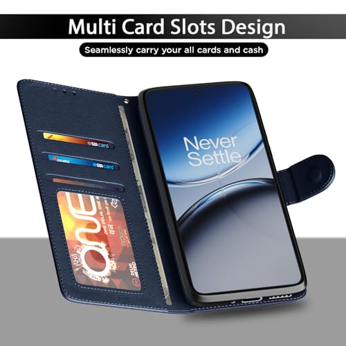 Pikkme Flip Cover for Oneplus Nord CE5 5G Leather Finish | Inside TPU with Card Pockets | Wallet Stand and Shock Proof | Complete Protection Flip Case(Blue) - Image 5