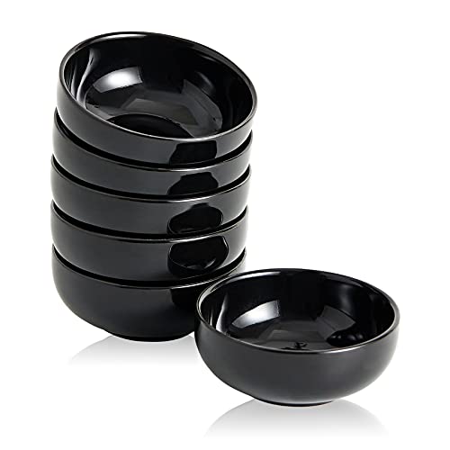 Swuut Ceramic Pinch Bowls,2.7 oz Mini Prep Dip Bowl Set,Small Dipping Salsa Charcuterie Soy Sauce Side Dish for Sushi,Set of 6(White) - Image 1