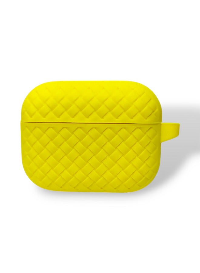 AirPods Pro Silicone Case with Stylish Ribbed Design - Yellow  - Image 2