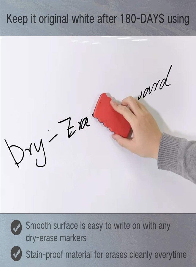 ZHIDIAN Magnetic Whiteboard Contact Paper for Wall 36 x 24 inches, Magnetic Dry Erase White Board Sticker with Non-Adhesive Backing for Office Home School - Image 3