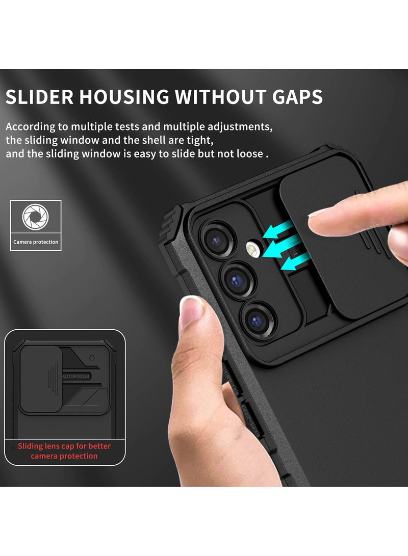 Samsung Galaxy S24 FE 5G Case Cover, Innovative Telescopic Bracket, Sliding Protection Camera Window, Slim Thin PCTPU Shockproof Mobile Phone Case For Samsung Galaxy S24 FE 5G, Black - Image 5