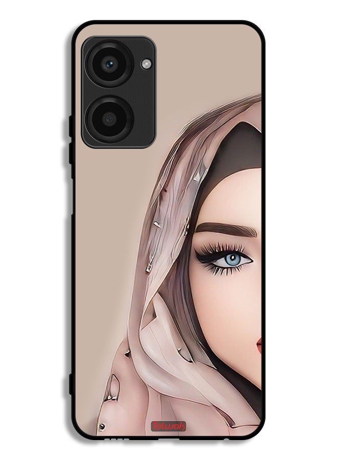 Tolwak Realme 10 Pro Protective Case Cover Half Face Girl Art - Image 1