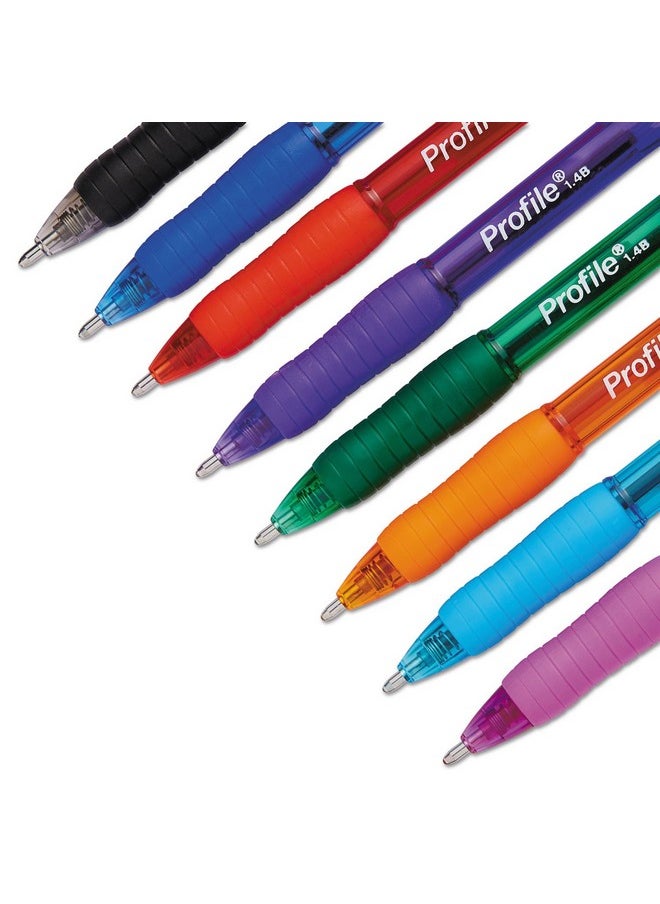 Paper Mate 1960662 Profile Ballpoint Retractable Pen, Assorted Ink, Bold, 8/Set  - Image 3