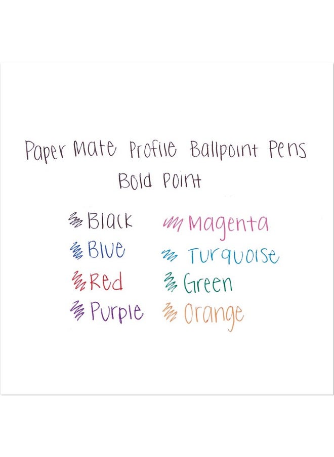 Paper Mate 1960662 Profile Ballpoint Retractable Pen, Assorted Ink, Bold, 8/Set  - Image 4