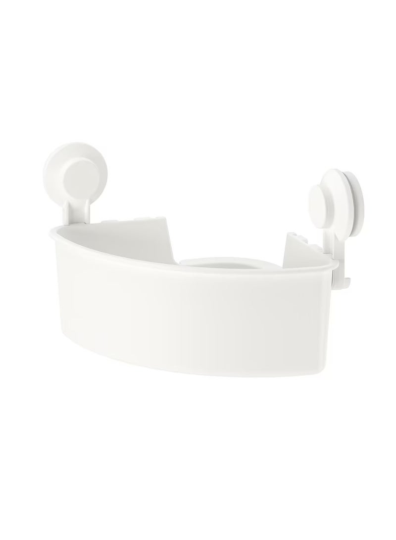 Corner Shelf Unit With Suction Cup White - Image 1