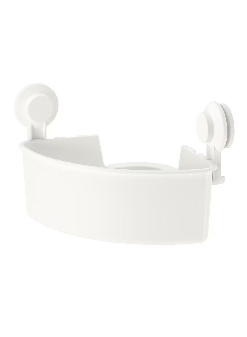 Corner Shelf Unit With Suction Cup White - Image 2