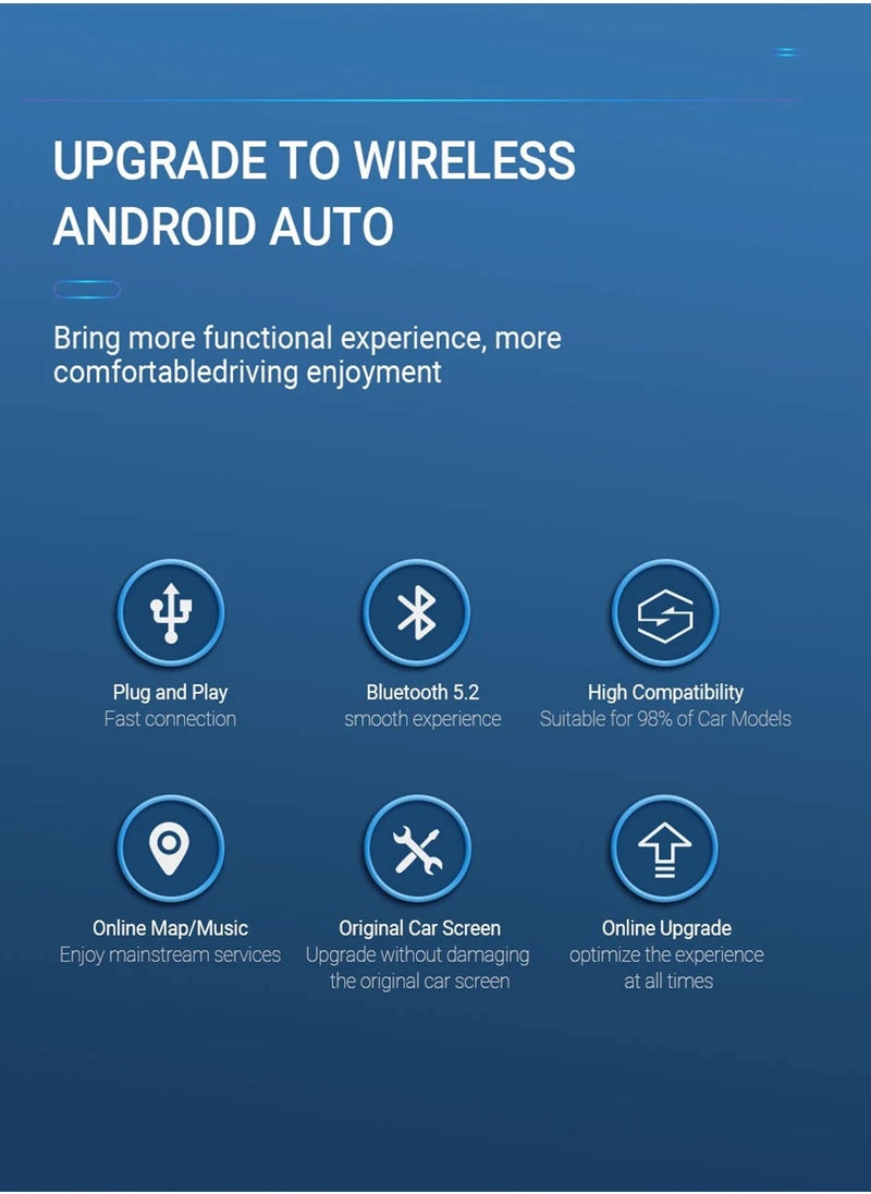 Ottocast - Ottocast A2Air Wired to Wireless Android Auto Adapter Dongle Spotify Waze for OME Android Auto Multimedia for VW Toyota Honda - Image 1