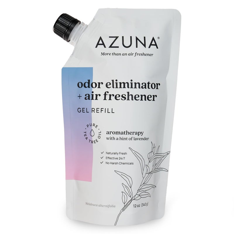 Azuna Air Freshener and Odor Eliminator for Strong Odor Gel 12oz Refill Pouch | Plant-Based & Long Lasting | Pet, Smoke, Home and Bathroom | Aromatherapy Scent | Lasts 60â€“90 Days - Image 1